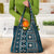 Fiji Masi Tapa Pattern Blue Grocery Bag - Polynesian Pride