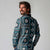 Fiji Masi Tapa Pattern Blue Long Sleeve Polo Shirt - Polynesian Pride