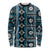 Fiji Masi Tapa Pattern Blue Long Sleeve Shirt - Polynesian Pride