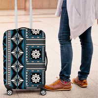 Fiji Masi Tapa Pattern Blue Luggage Cover - Polynesian Pride