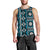 Fiji Masi Tapa Pattern Blue Men Tank Top - Polynesian Pride