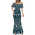 Fiji Masi Tapa Pattern Blue Mermaid Dress - Polynesian Pride
