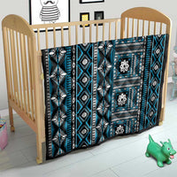 Fiji Masi Tapa Pattern Blue Quilt - Polynesian Pride