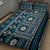 Fiji Masi Tapa Pattern Blue Quilt Bed Set - Polynesian Pride