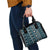 Fiji Masi Tapa Pattern Blue Shoulder Handbag - Polynesian Pride