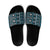 Fiji Masi Tapa Pattern Blue Slide Sandals - Polynesian Pride