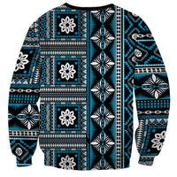 Fiji Masi Tapa Pattern Blue Sweatshirt - Polynesian Pride