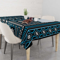 Fiji Masi Tapa Pattern Blue Tablecloth - Polynesian Pride