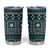 Fiji Masi Tapa Pattern Blue Tumbler Cup - Polynesian Pride
