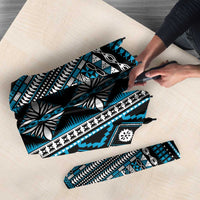 Fiji Masi Tapa Pattern Blue Umbrella - Polynesian Pride
