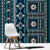 Fiji Masi Tapa Pattern Blue Window Curtain - Polynesian Pride