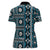 Fiji Masi Tapa Pattern Blue Women Polo Shirt - Polynesian Pride