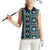 Fiji Masi Tapa Pattern Blue Women Sleeveless Polo Shirt - Polynesian Pride