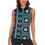 Fiji Masi Tapa Pattern Blue Women Sleeveless Polo Shirt - Polynesian Pride