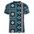 Fiji Masi Tapa Pattern Blue Women V-Neck T-Shirt - Polynesian Pride