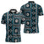Fiji Masi Tapa Pattern Blue Zipper Polo Shirt - Polynesian Pride