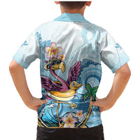 Hawaii Flamingo Family Matching Mermaid Dress and Hawaiian Shirt Plumeria Tropical Beach LT01 - Polynesian Pride