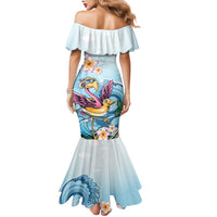 Hawaii Flamingo Family Matching Mermaid Dress and Hawaiian Shirt Plumeria Tropical Beach LT01 - Polynesian Pride