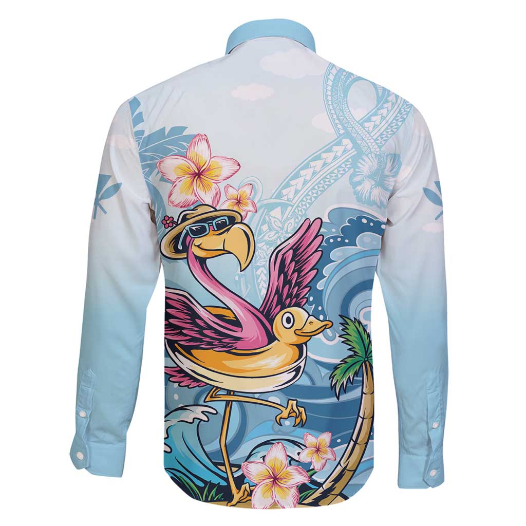 Hawaii Flamingo Family Matching Off Shoulder Short Dress and Hawaiian Shirt Plumeria Tropical Beach LT01 - Polynesian Pride