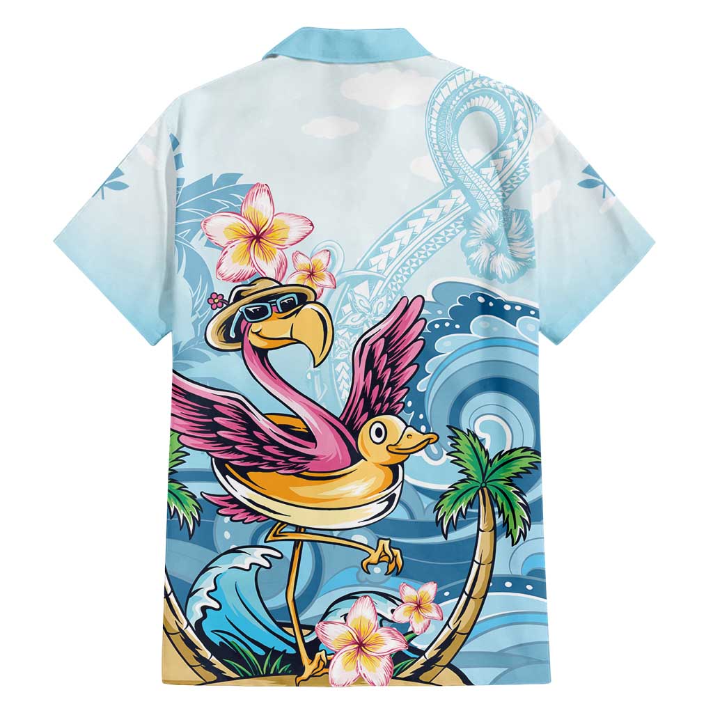 Hawaii Flamingo Family Matching Puletasi and Hawaiian Shirt Plumeria Tropical Beach