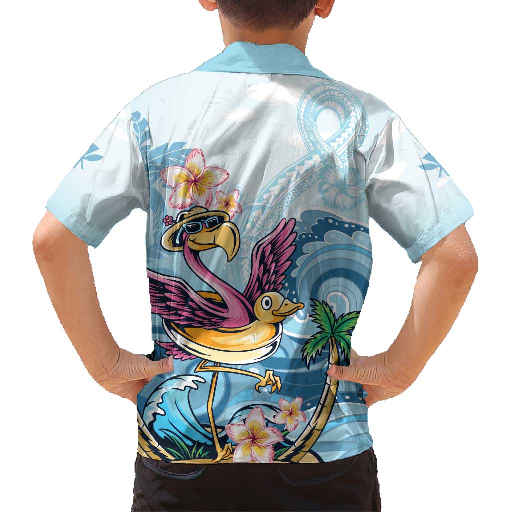Hawaii Flamingo Family Matching Summer Maxi Dress and Hawaiian Shirt Plumeria Tropical Beach LT01 - Polynesian Pride