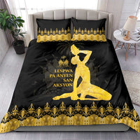 Haiti Neg Marron Gold Bedding Set Lespwa pa anyen san aksyon