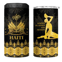 Haiti Neg Marron Gold 4 in 1 Can Cooler Tumbler Lespwa pa anyen san aksyon