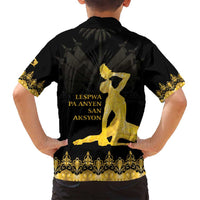 Haiti Neg Marron Gold Family Matching Tank Maxi Dress and Hawaiian Shirt Lespwa pa anyen san aksyon