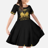 Haiti Neg Marron Gold Family Matching Tank Maxi Dress and Hawaiian Shirt Lespwa pa anyen san aksyon