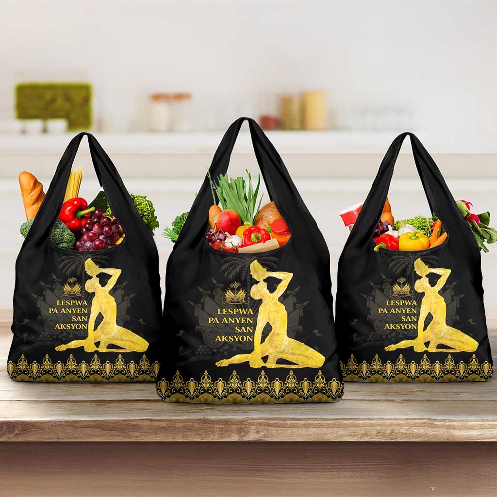 Haiti Neg Marron Gold Grocery Bag Lespwa pa anyen san aksyon