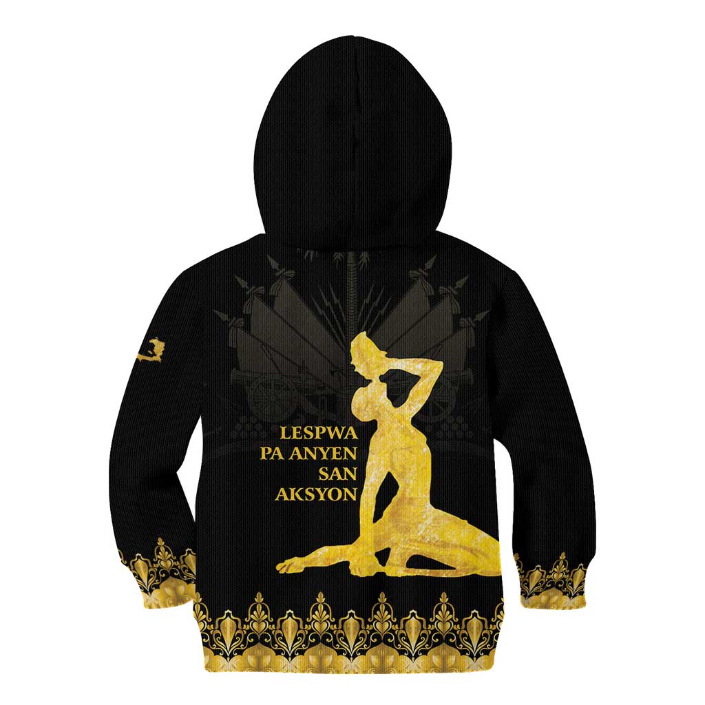Haiti Neg Marron Gold Kid Hoodie Lespwa pa anyen san aksyon