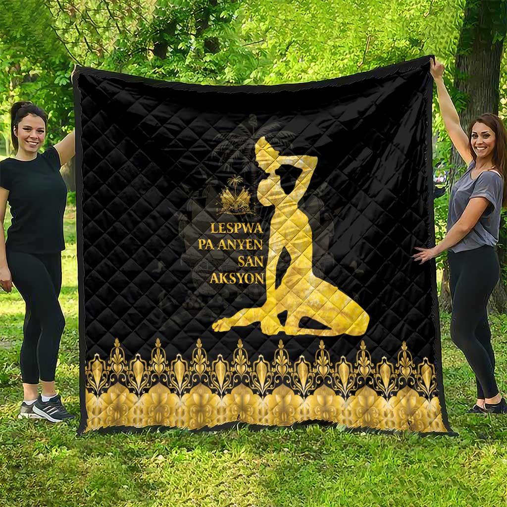 Haiti Neg Marron Gold Quilt Lespwa pa anyen san aksyon