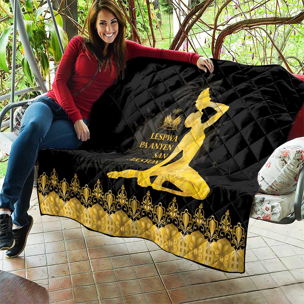 Haiti Neg Marron Gold Quilt Lespwa pa anyen san aksyon