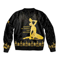 Haiti Neg Marron Gold Sleeve Zip Bomber Jacket Lespwa pa anyen san aksyon