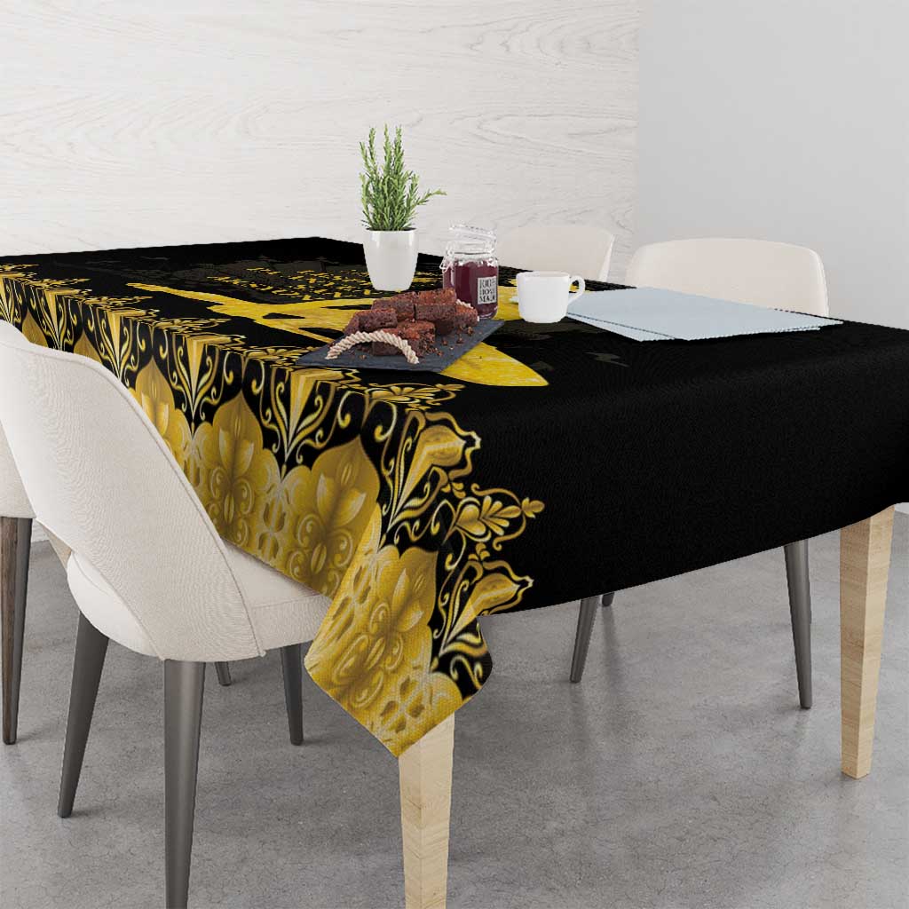 Haiti Neg Marron Gold Tablecloth Lespwa pa anyen san aksyon