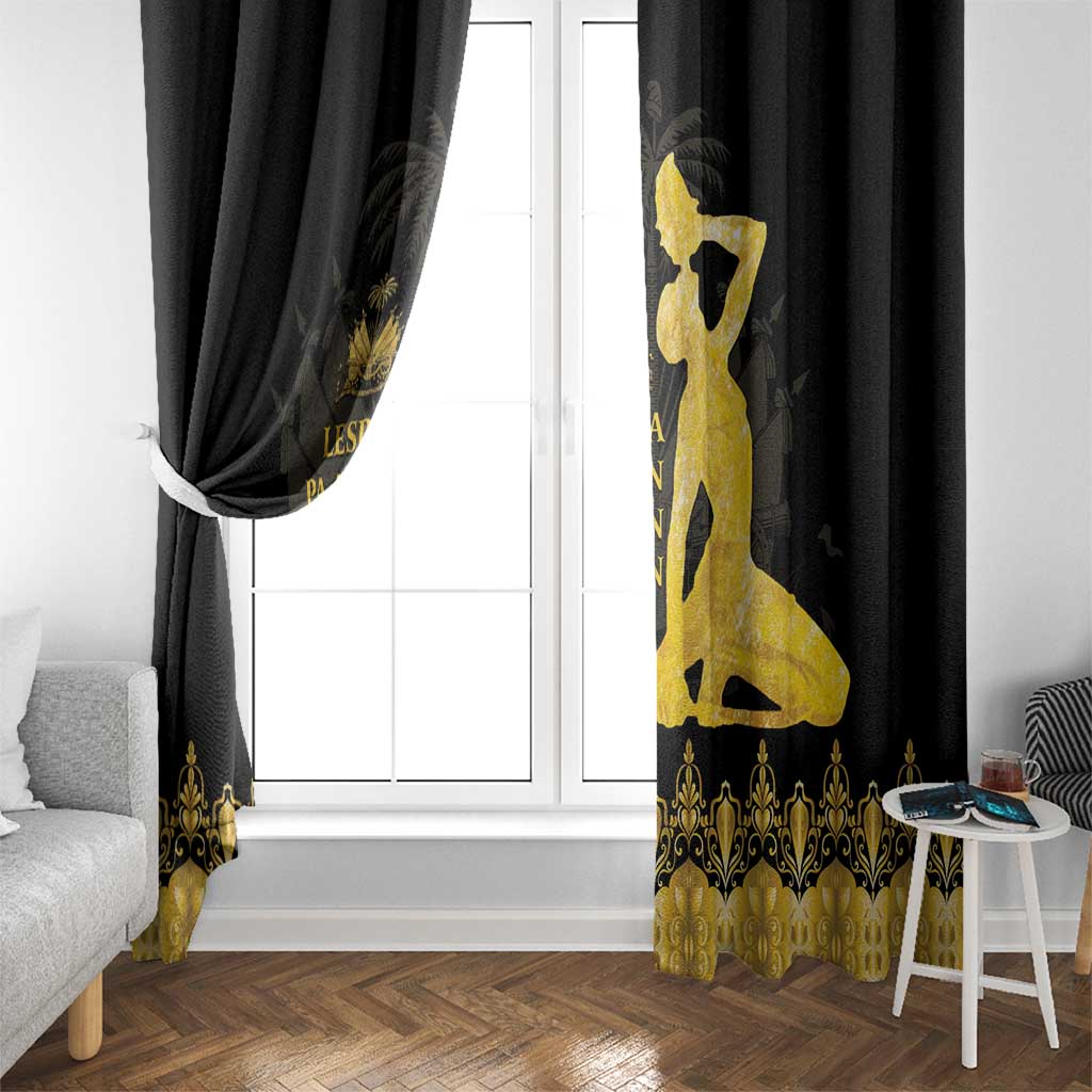 Haiti Neg Marron Gold Window Curtain Lespwa pa anyen san aksyon