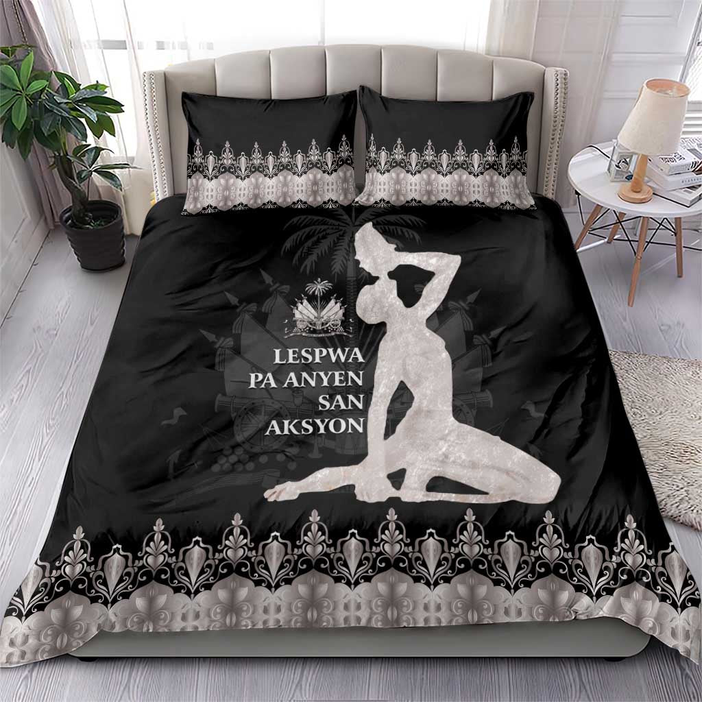 Haiti Neg Marron Silver Bedding Set Hope is Nothing Without Action