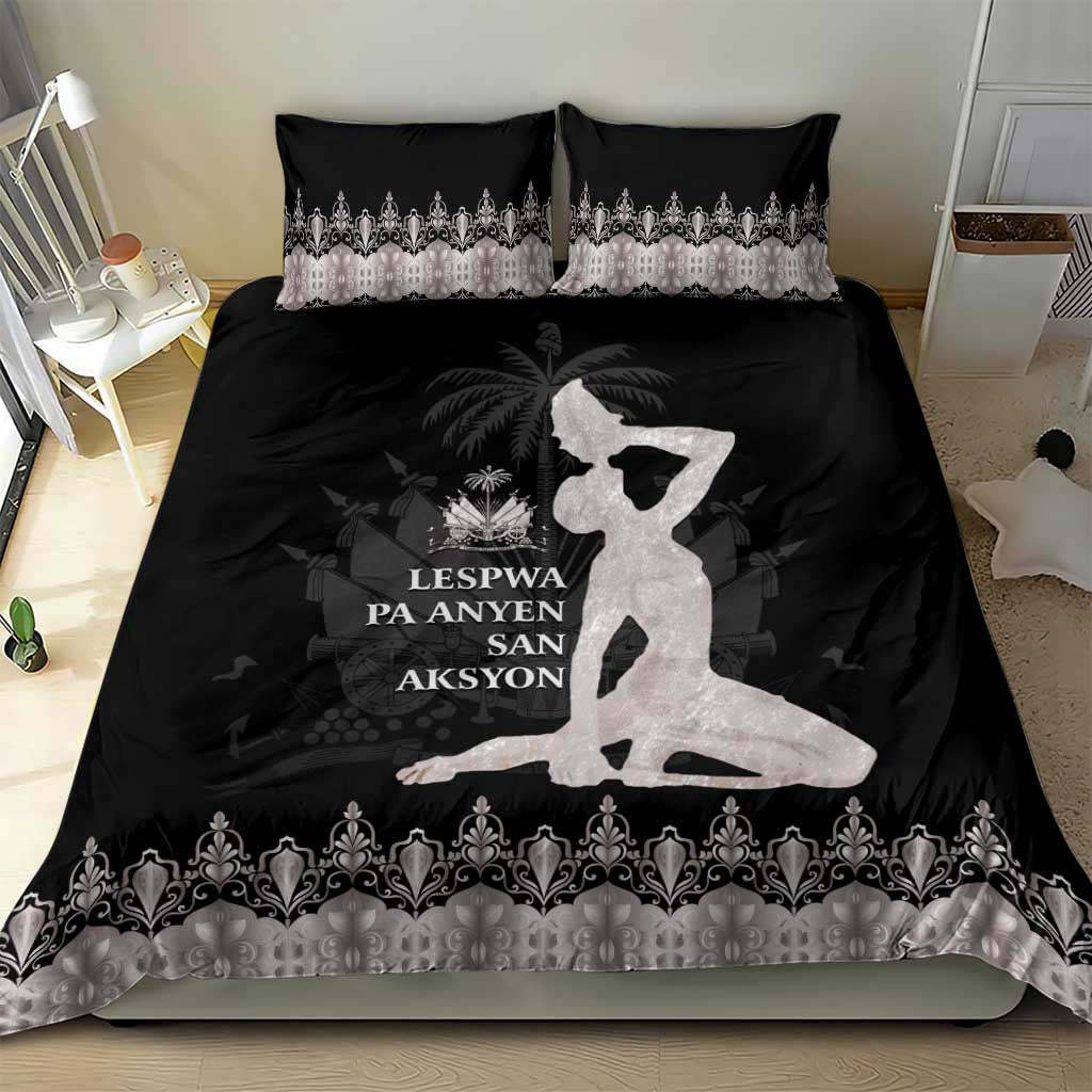Haiti Neg Marron Silver Bedding Set Hope is Nothing Without Action