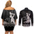 Haiti Neg Marron Silver Couples Matching Off Shoulder Short Dress and Long Sleeve Button Shirt Hope is Nothing Without Action