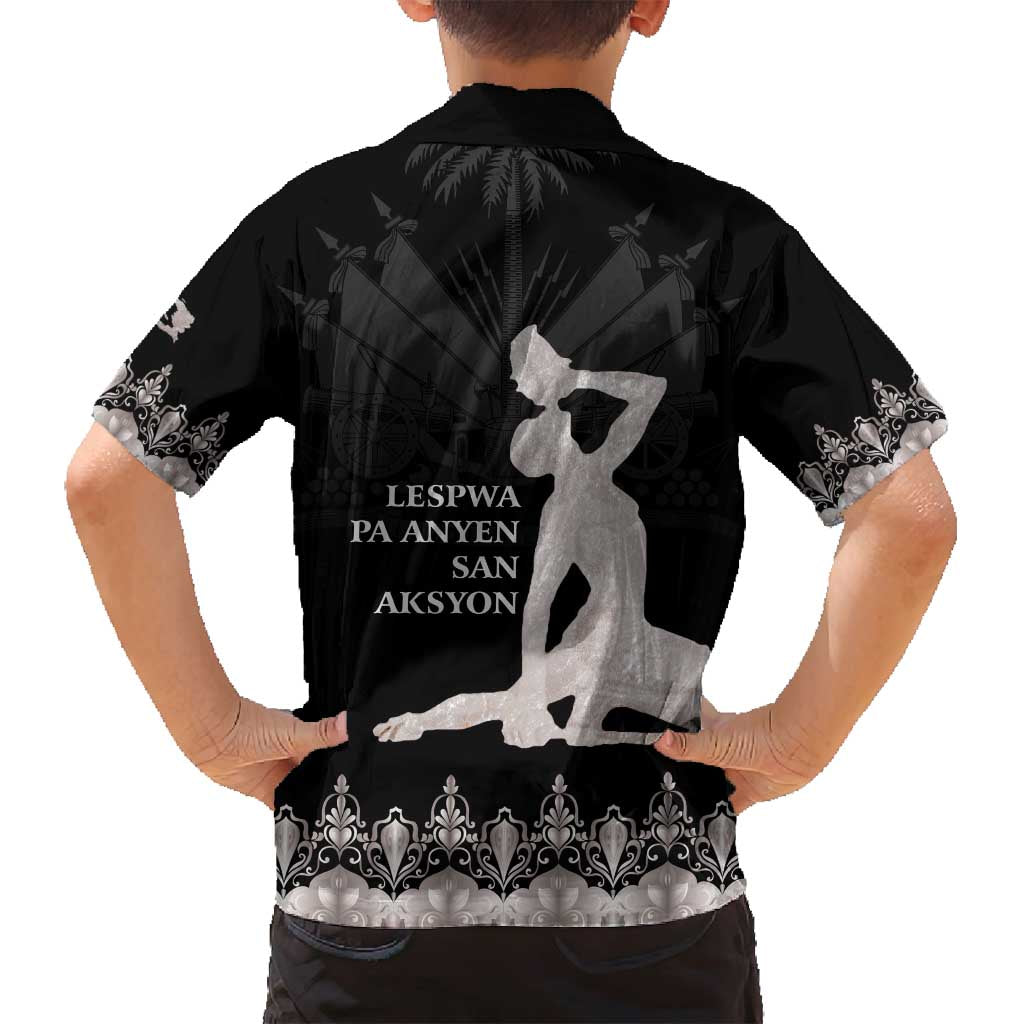 Haiti Neg Marron Silver Family Matching Long Sleeve Bodycon Dress and Hawaiian Shirt Hope is Nothing Without Action