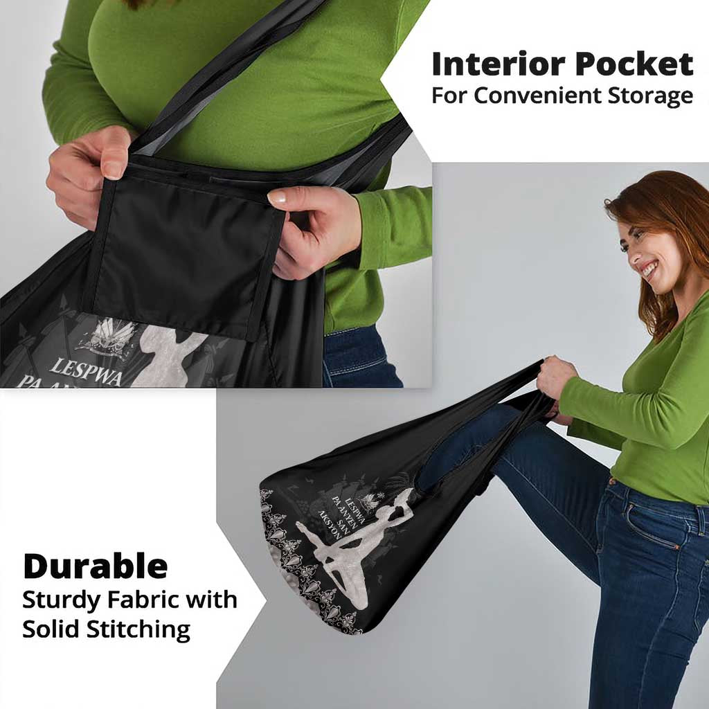 Haiti Neg Marron Silver Grocery Bag Hope is Nothing Without Action