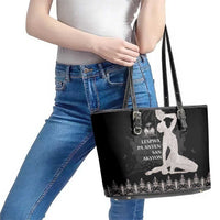 Haiti Neg Marron Silver Leather Tote Bag Hope is Nothing Without Action