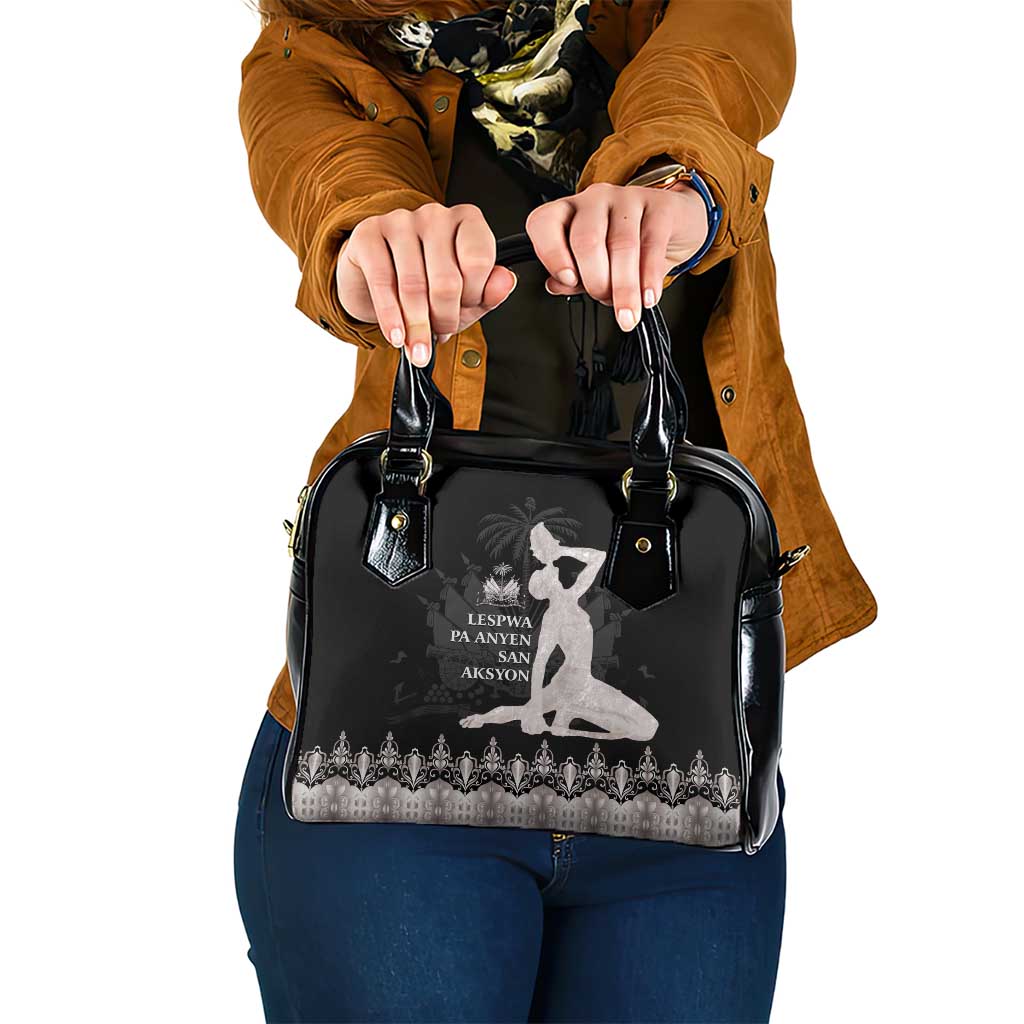 Haiti Neg Marron Silver Shoulder Handbag Hope is Nothing Without Action LT01 One Size Silver - Polynesian Pride
