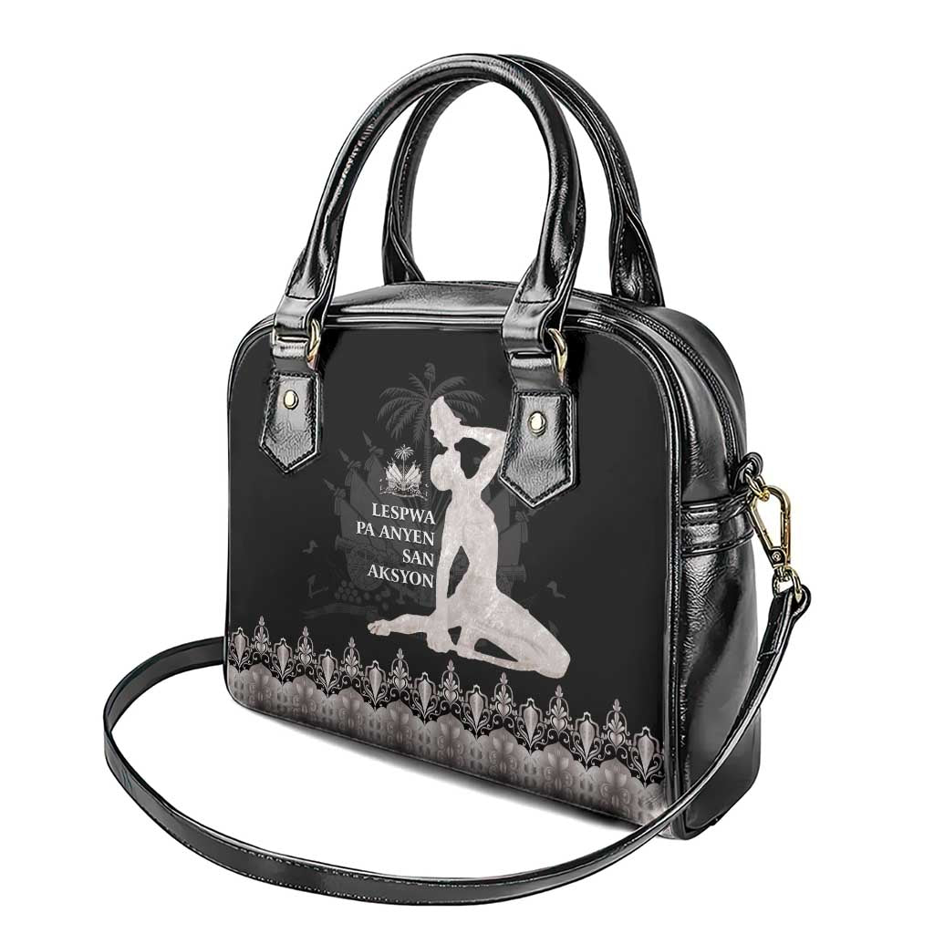 Haiti Neg Marron Silver Shoulder Handbag Hope is Nothing Without Action LT01 - Polynesian Pride