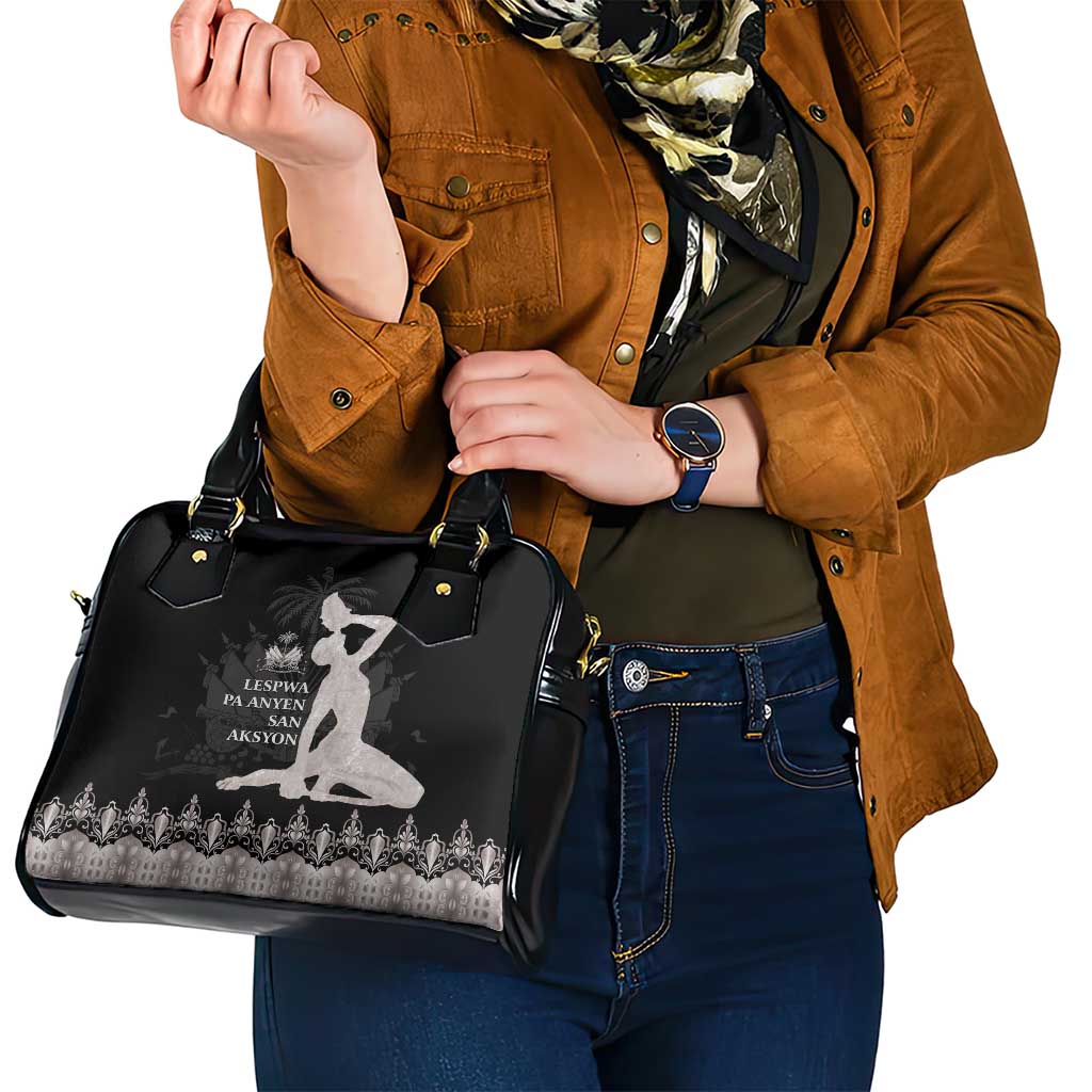 Haiti Neg Marron Silver Shoulder Handbag Hope is Nothing Without Action LT01 - Polynesian Pride