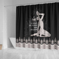 Haiti Neg Marron Silver Shower Curtain Hope is Nothing Without Action