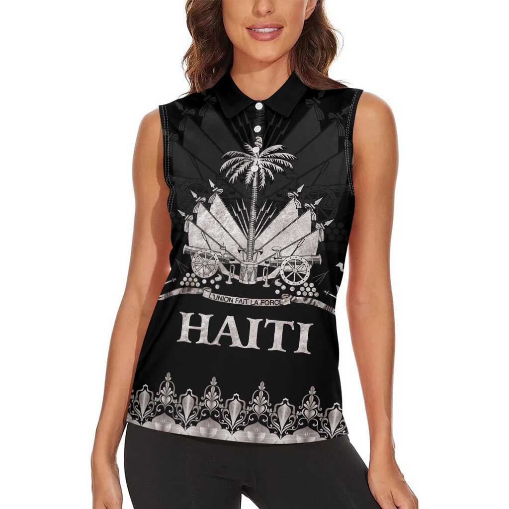 Haiti Neg Marron Silver Women Sleeveless Polo Shirt Hope is Nothing Without Action