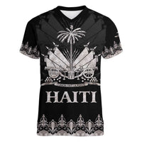 Haiti Neg Marron Silver Women V-Neck T-Shirt Hope is Nothing Without Action