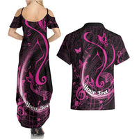 Personalised Survivor Melody Pink Couples Matching Summer Maxi Dress and Hawaiian Shirt Breast Cancer Polynesian Pattern LT01 - Polynesian Pride