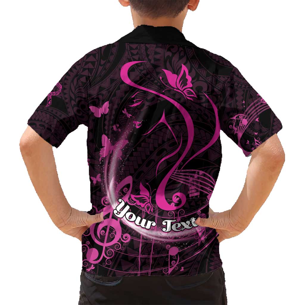 Personalised Survivor Melody Pink Family Matching Tank Maxi Dress and Hawaiian Shirt Breast Cancer Polynesian Pattern